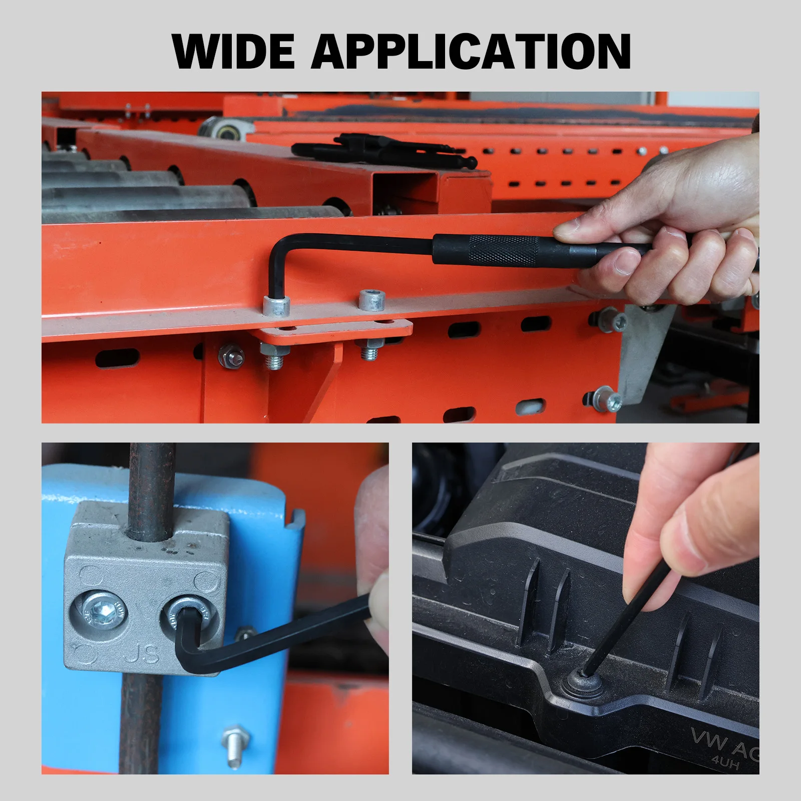 ELEAD 15-teiliger SAE Kugelkopf-Inbusschlüsselsatz 3/64-3/8 Zoll Langer Arm S2 Wärmebehandelter Stahl Sechskantschlüssel-Set mit Verlängerungsstange – Detail 8