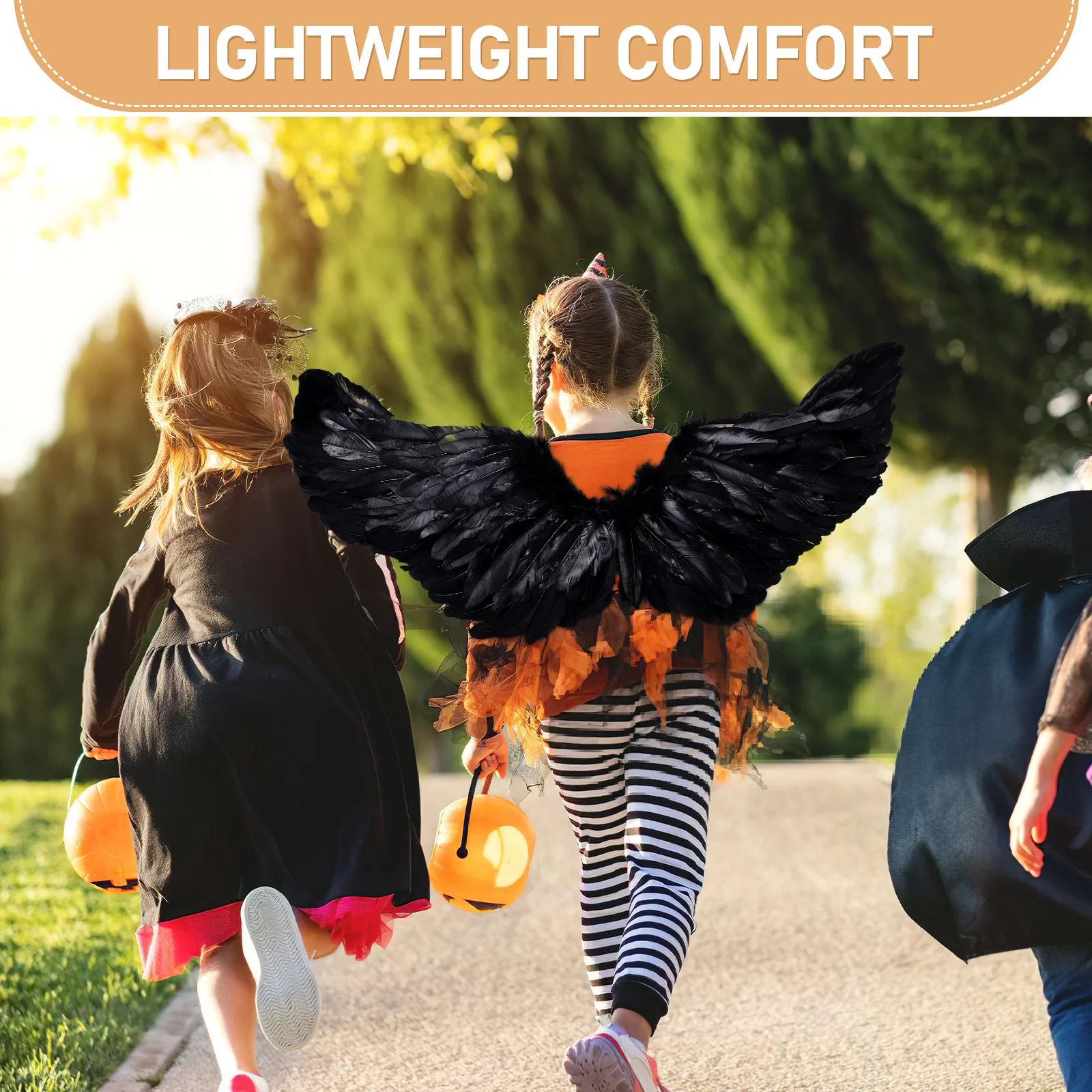 Children Angel Plume Wings Soft Light Wings for Kids Stage Performance Halloween Carnival Party Cosplay Costume