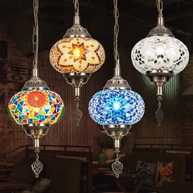 DORIAN Bohemian Style Hanging Pendant Light Simply Creative Decorative Glass LED Ceiling Chandelier For Home Living Bedroom