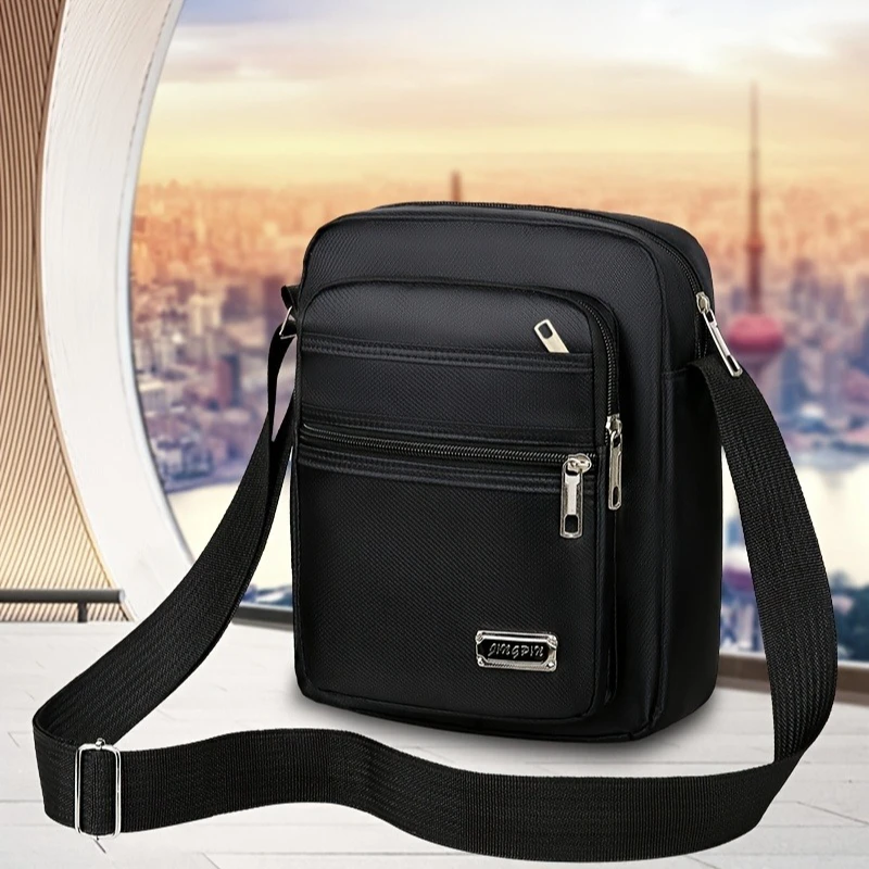 

Korean-Style Casual Large-Capacity Multi-Layer Shoulder Crossbody Bag for Men and Women, Suitable for Business Use