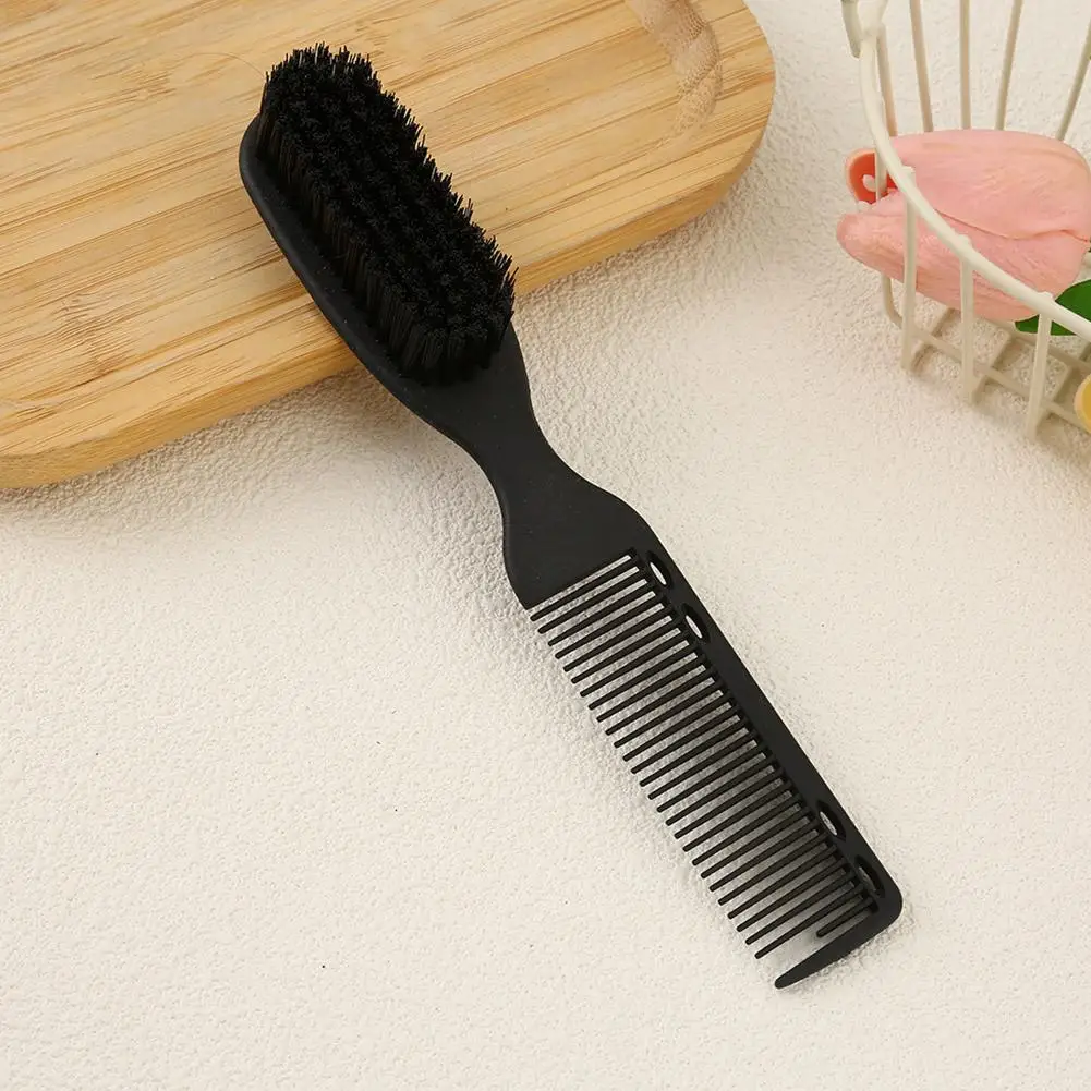 Professional Double-sided Comb Brush Small Beard Styling Brush Shave Beard Brush Barber Vintage Carving Cleaning Accessories