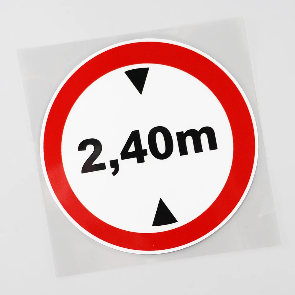 Warning Height Limit 2,40 M Truck Decal PVC Car Sticker 12.3CM×12.3CM