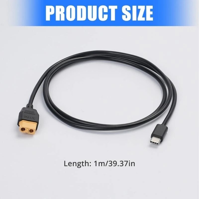 

E8BA USB C to XT60 Female Adapter Cable 100W Fast Charging for Drones and Models