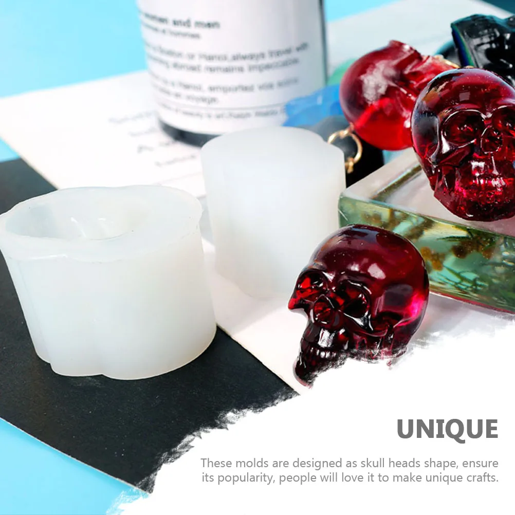 

6 Pcs Skull Silicone Mold Diy Jewelry Accessories Resin Art Crafts and Materials Horror Beads Molds Epoxy Mould Bracelet
