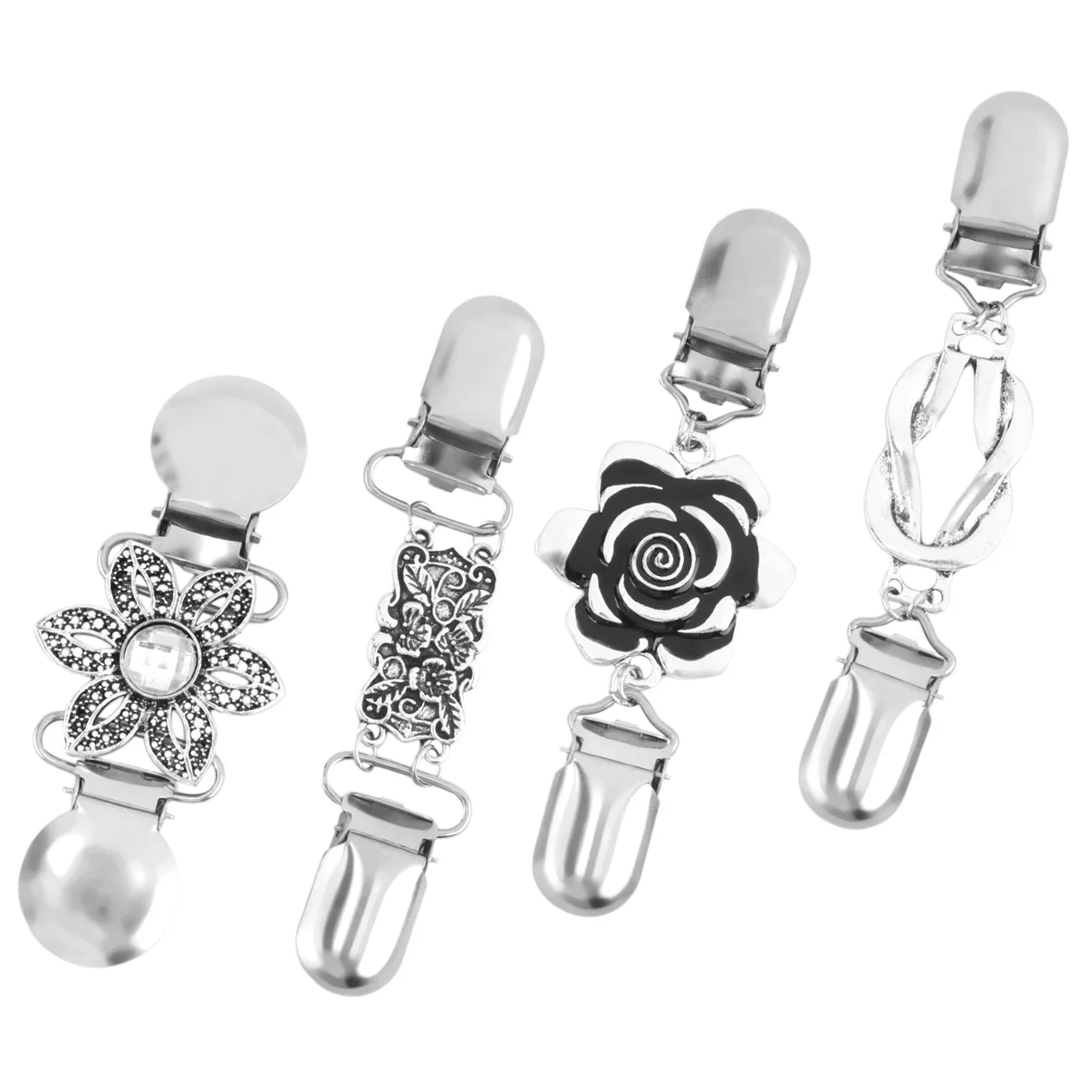ABQR 4 Pezzi Clip per Scialle per Maglione Vintage Clip per Colletto per Cardigan retrò Clip per Spilla per Camicia per Donne e Ragazze che Indossano