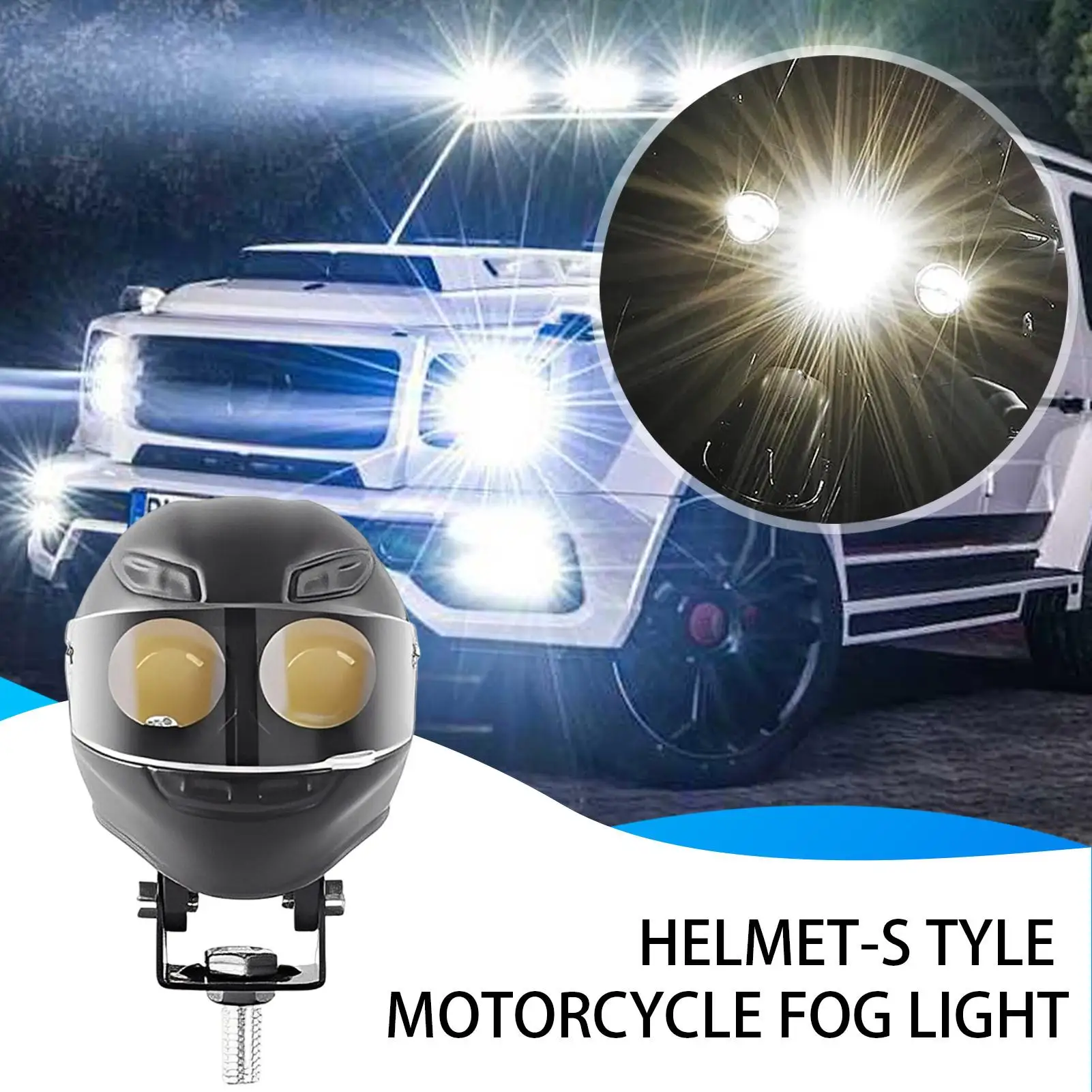 

Вспомогательные фонари для мотоцикла, водонепроницаемая лампа в форме шлема, двухцветная вспышка, рабочий свет для мотоцикла, для дорожного туризма, на открытом воздухе