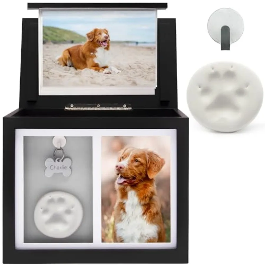 

Pet Urns for Dogs - Dog Urns for Ashes, Suitable for All Pets - Includes Paw Print Kit, Picture Frame and Photo Book for a Last