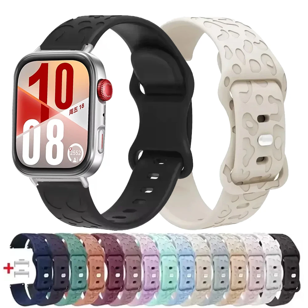 Für Huawei Uhr Fit 4 4 Pro Band Leopard Print Strap Für Huawei Fit 3 Silikon Gravierte Band Armband Austauschbare Armband
