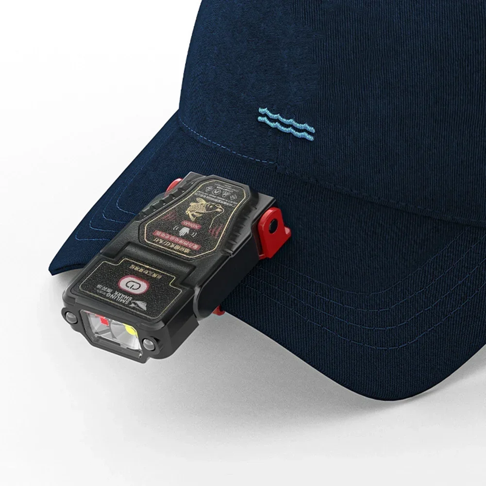 1-10 buah Sensor Mini lampu depan LED topi klip lampu isi ulang kepala obor tahan air lampu depan senter untuk berkemah memancing