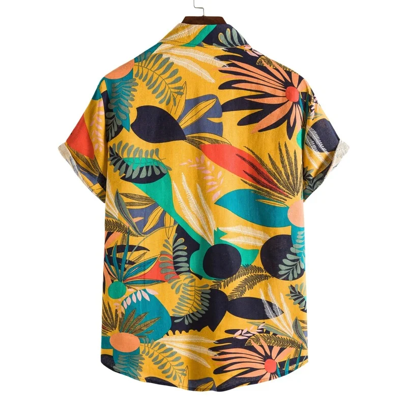 Hot Sale 2022 Summer New Men's Fashion Printed Short Sleeve Shirts Casual Lapel Button Shirts Tops Men's Clothing