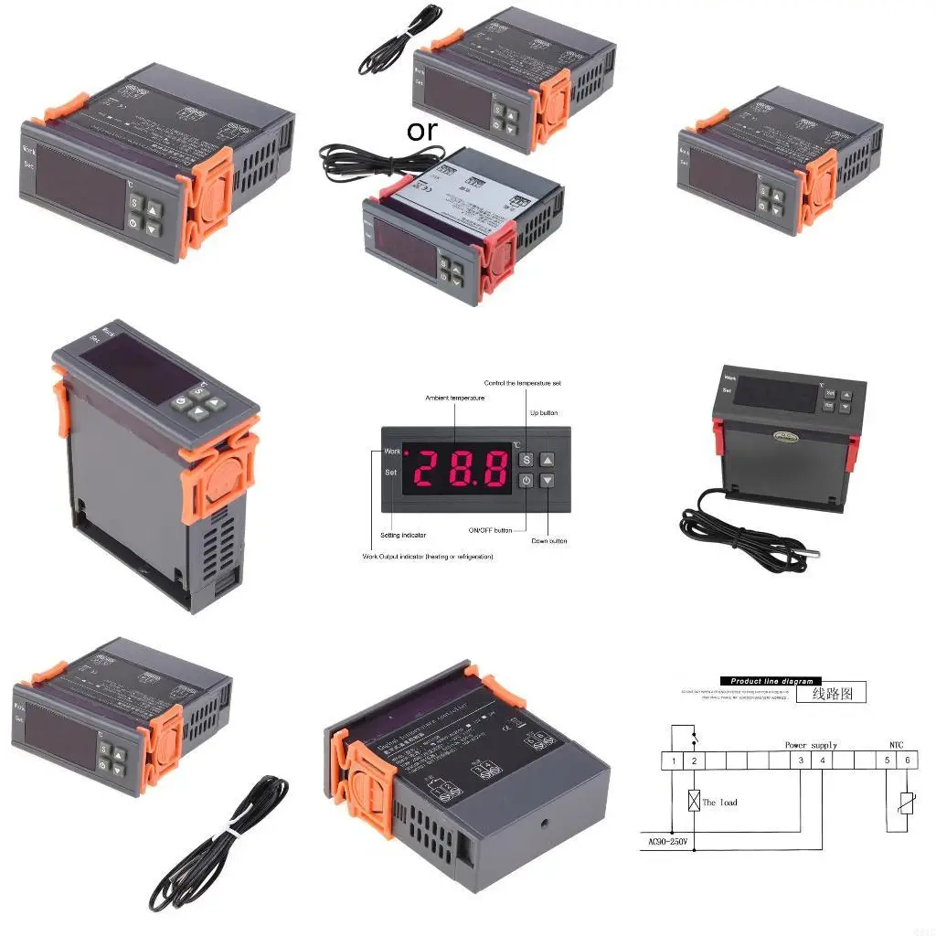 Q81C Regulador del termostato del controlador temperatura digital para reptil cría incubadores