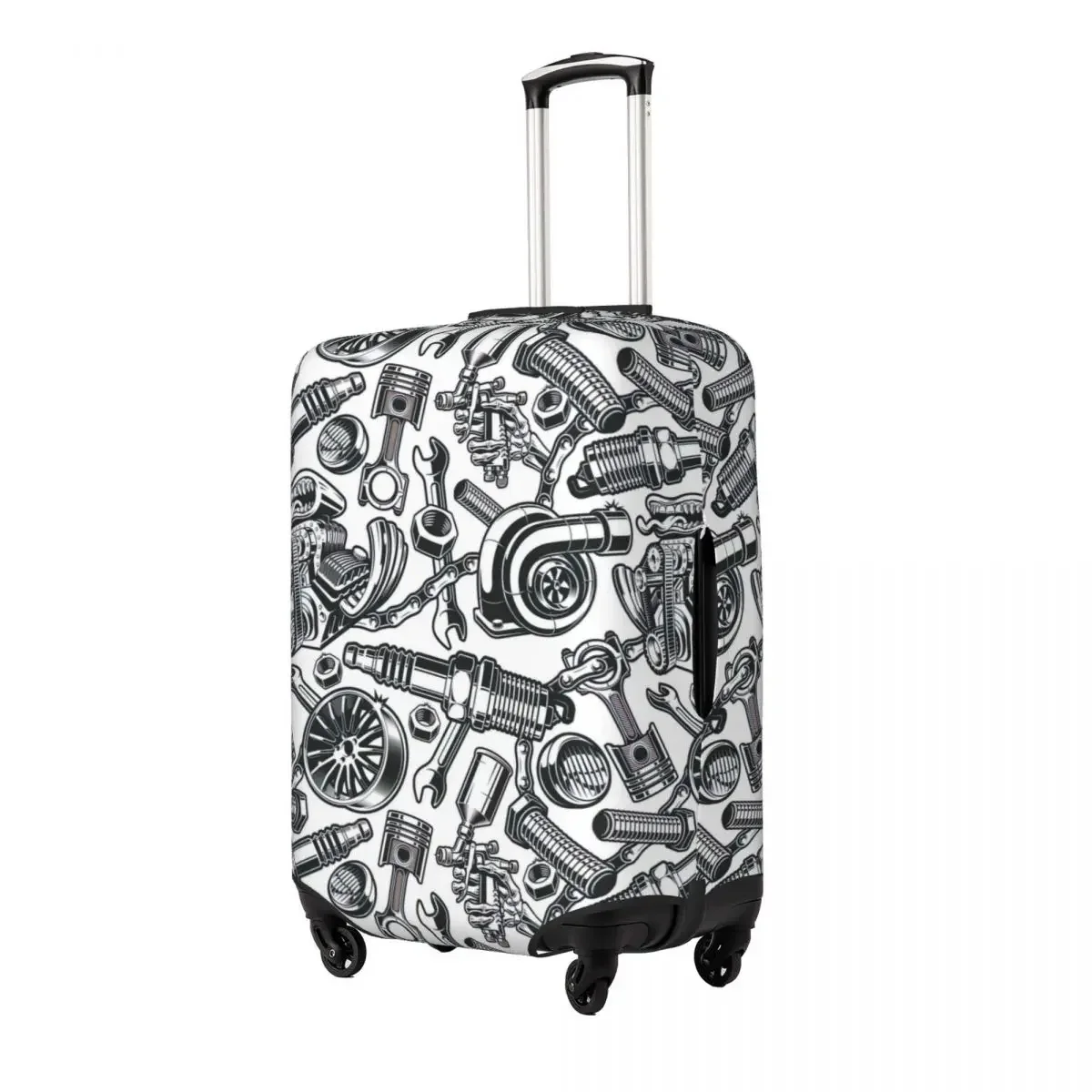 Hot Rod Seamless Pattern Print Luggage Protective Dust Covers Elastic Waterproof 18-32inch Suitcase Cover Travel Accessories