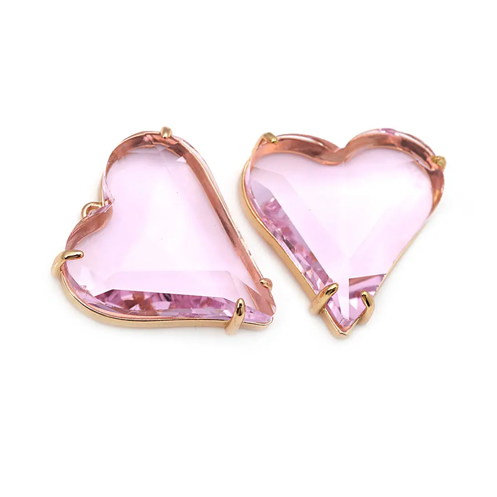 6PCS 18K Gold Color Brass Heart Charms Pendants High Quality Necklace Earrings Diy Jewelry Accessories image 4