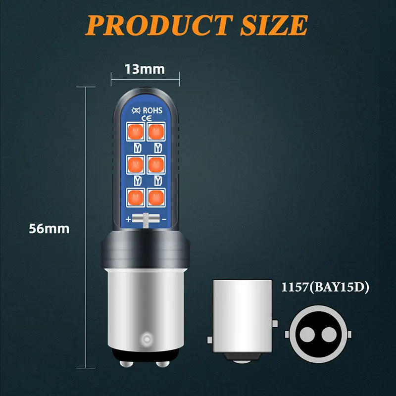 1157 BAY15D LED لمبات دراجة نارية فلاش مصباح مكبح ضوء إحترافي 12SMD 12 فولت وامض الضوء الخلفي DRL الأحمر العالمي موتو اكسسوارات