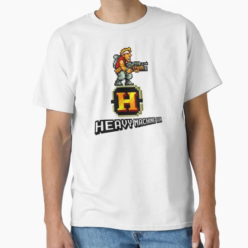 

80s videogame Metal Slug Retro Arcade Full Army Shooting War Game gift T shirt for men Large size Tops S-6XL