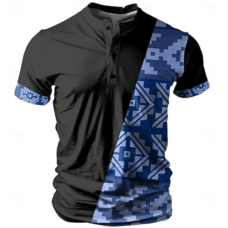 

Модная винтажная мужская футболка с 3D принтом Генри, рубашка, повседневные дышащие топы с короткими рукавами, летняя уличная футболка, свободная одежда