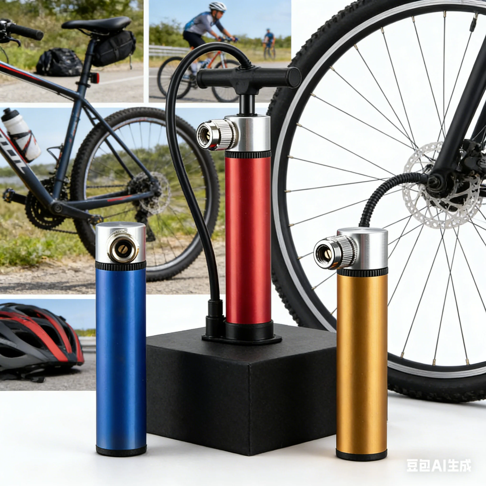 

1 Set Bicycle Air Pump Aluminum Alloy High-pressure Portable Mini-Pump For Basketball/bike Air Inflation Accessories