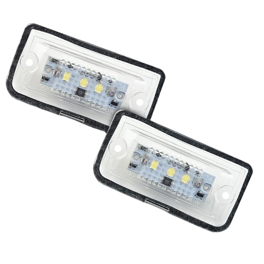 2Pcs Car LED Number License Plate Lights Left & Right for Benz C-Class CLK-Class SL-Class A2308200166, A2308200256 White Light