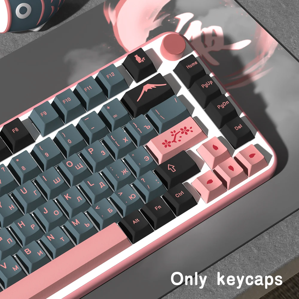 156 Keys NightSakura Keycaps Japanese/Korean/German/Spanish/French Keycap ISO layout Cherry Profile For GMK Mechanical Keyboard