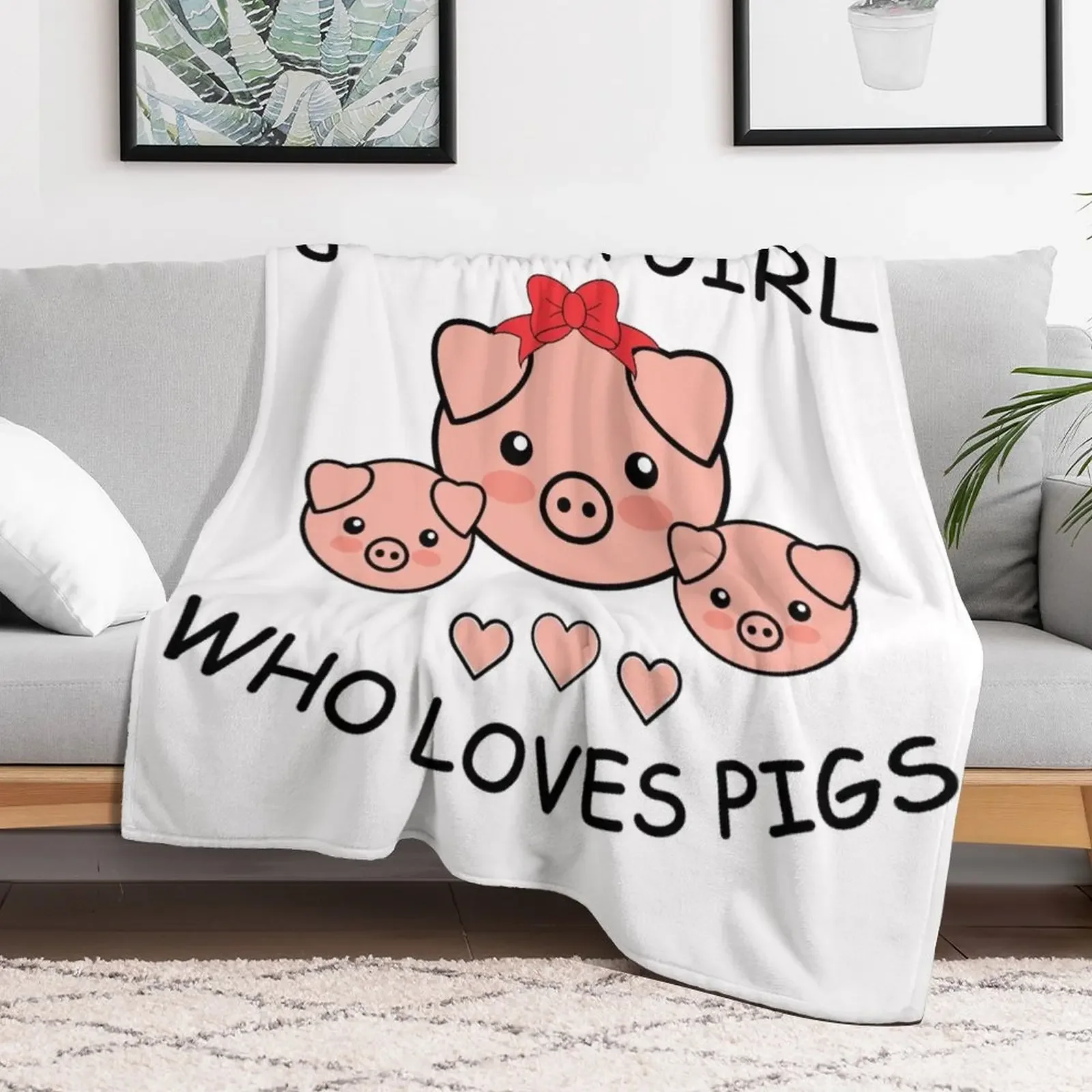 Just a Girl Who Loves Pigs, Cute Pigs Throw Blanket Blankets For Baby Decorative Sofa sofa bed Blankets