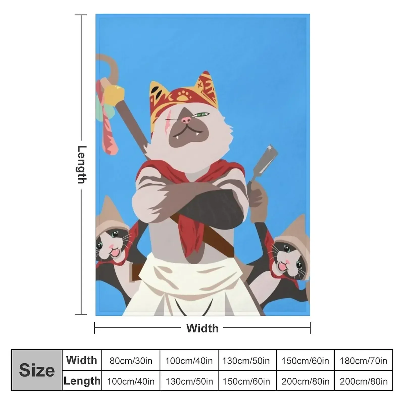 Meowscular Chef and his crew Throw Blanket manga Thermal Summer Beddings Blankets