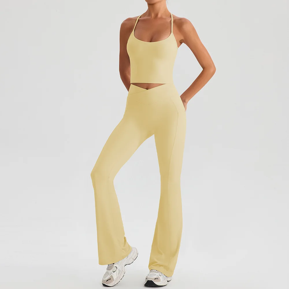 

High Waist Yoga Suits Sports Fitness Hip Lift Backless Sports Bra Set Dance Running Workout Clothing Gym Leggings Yoga Tracksuit