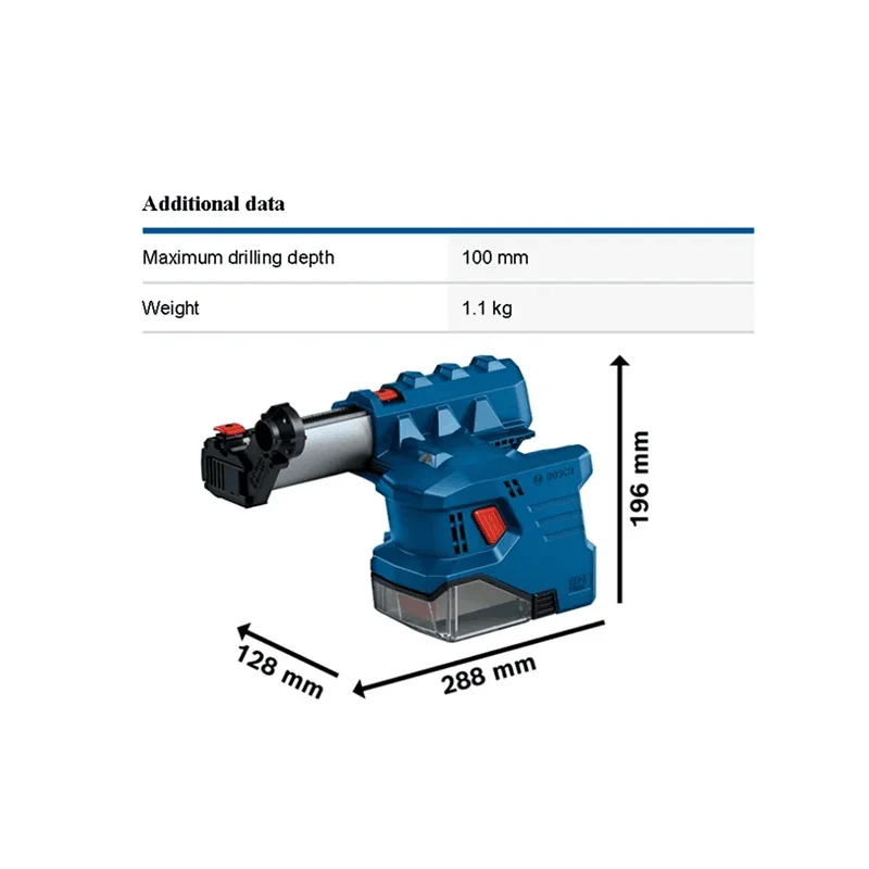 BOSCH GBH 185-LI GDE12 Bürstenloser Akku-Bohrhammer Schlagbohrmaschine Staubsauger 18 V Elektrohammer Elektrowerkzeug-Set