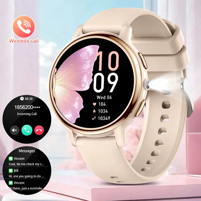 

Original LIGE Smart Watch 100+ Sports Modes Wireless Calling IP68 Waterproof Music Control gift women smartwatch For Android l0S