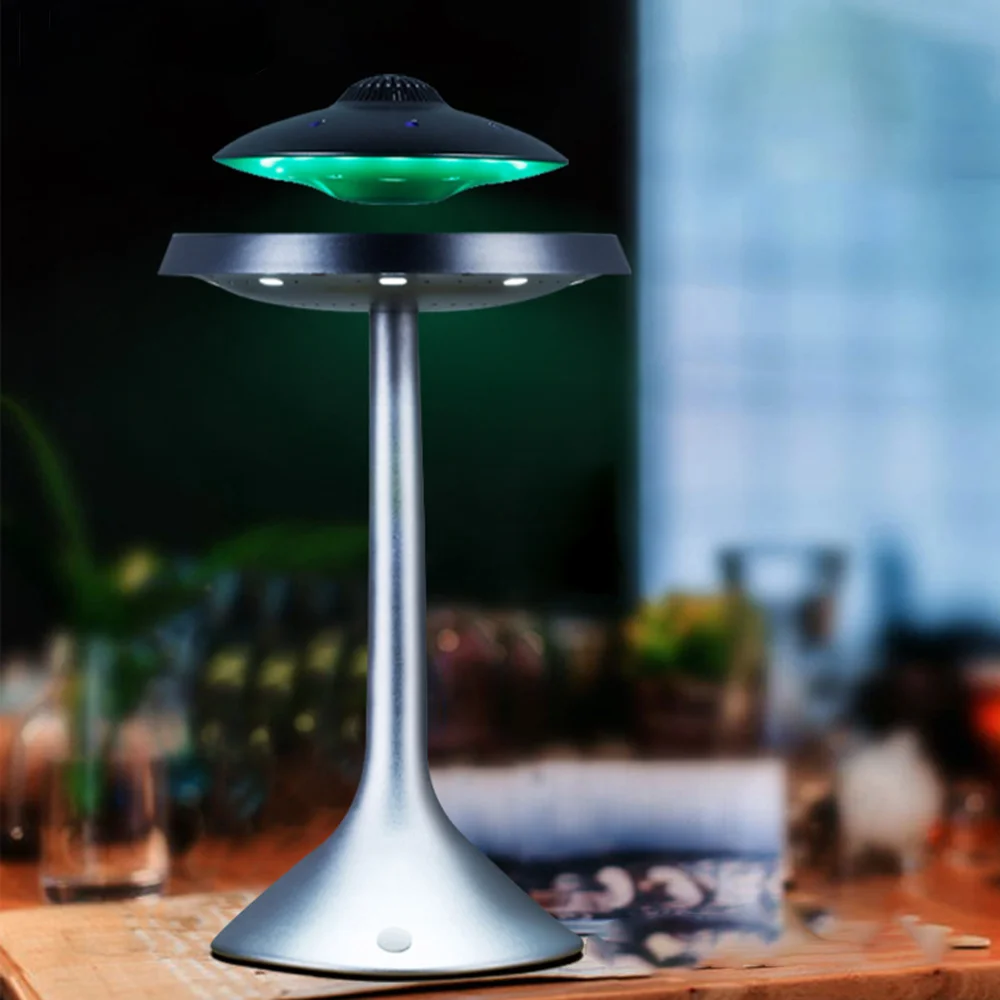 

Smart Wireless Creative 3D Surround Suspension Wireless Charging Bluetooth Speaker Sound Touch LED Desktop UFO Saucer Light