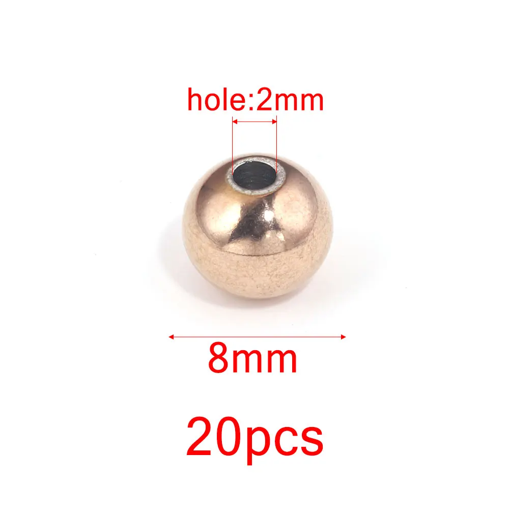 20–100 Stück, 3, 4, 5, 6, 8 mm, Edelstahl-Abstandsperlen, runde Kugel, lose Rocailles für DIY-Armbänder, Schmuckherstellung, Zubehör