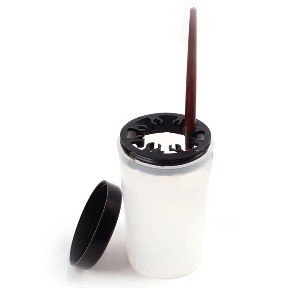 2Pcs Brush Washing Bucket Plastic Wash Cup Lightweight Portable Pen Wash Bucket for Manicure Nail Phototherapy Pen Holder White