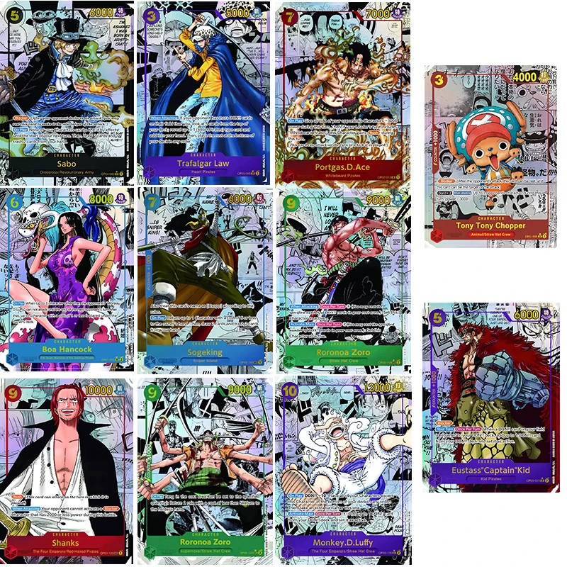 Anime One Piece Chopper Kid Luffy Sabo Hancock Sogeking Zoro English Version Diy Collectible Card Board Game Toy Birthday Gift