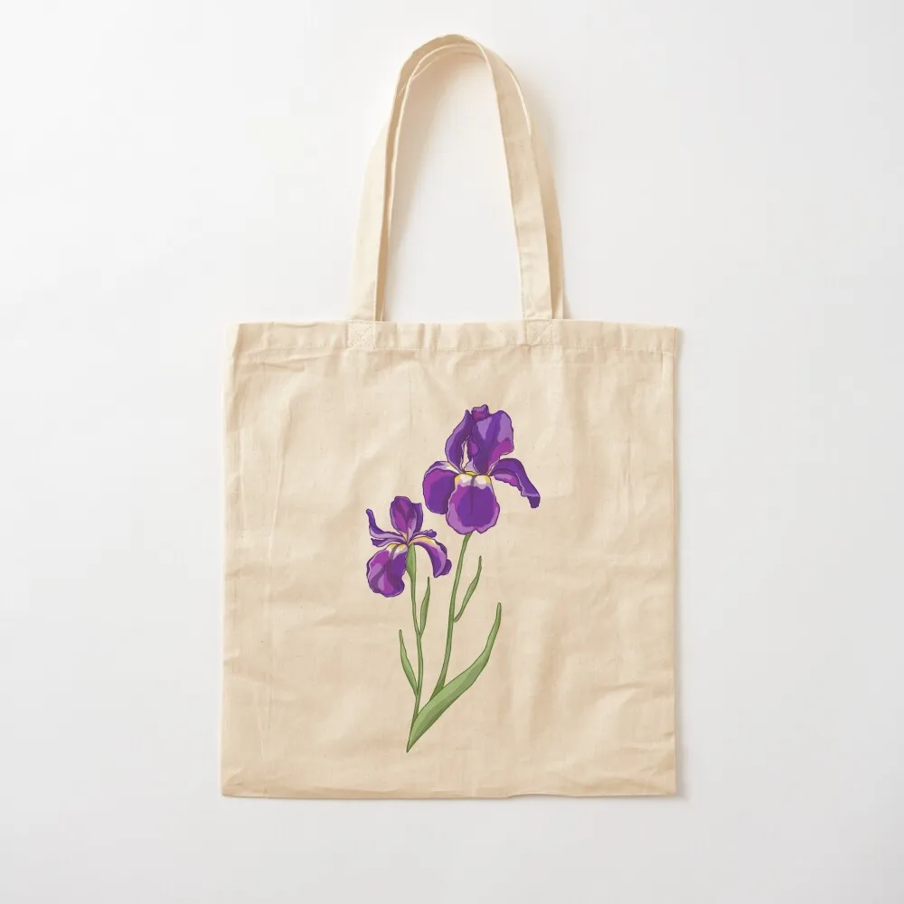 

Purple Iris Tote Bag bags woman 2025 foldable reusable bag Canvas Tote Bag