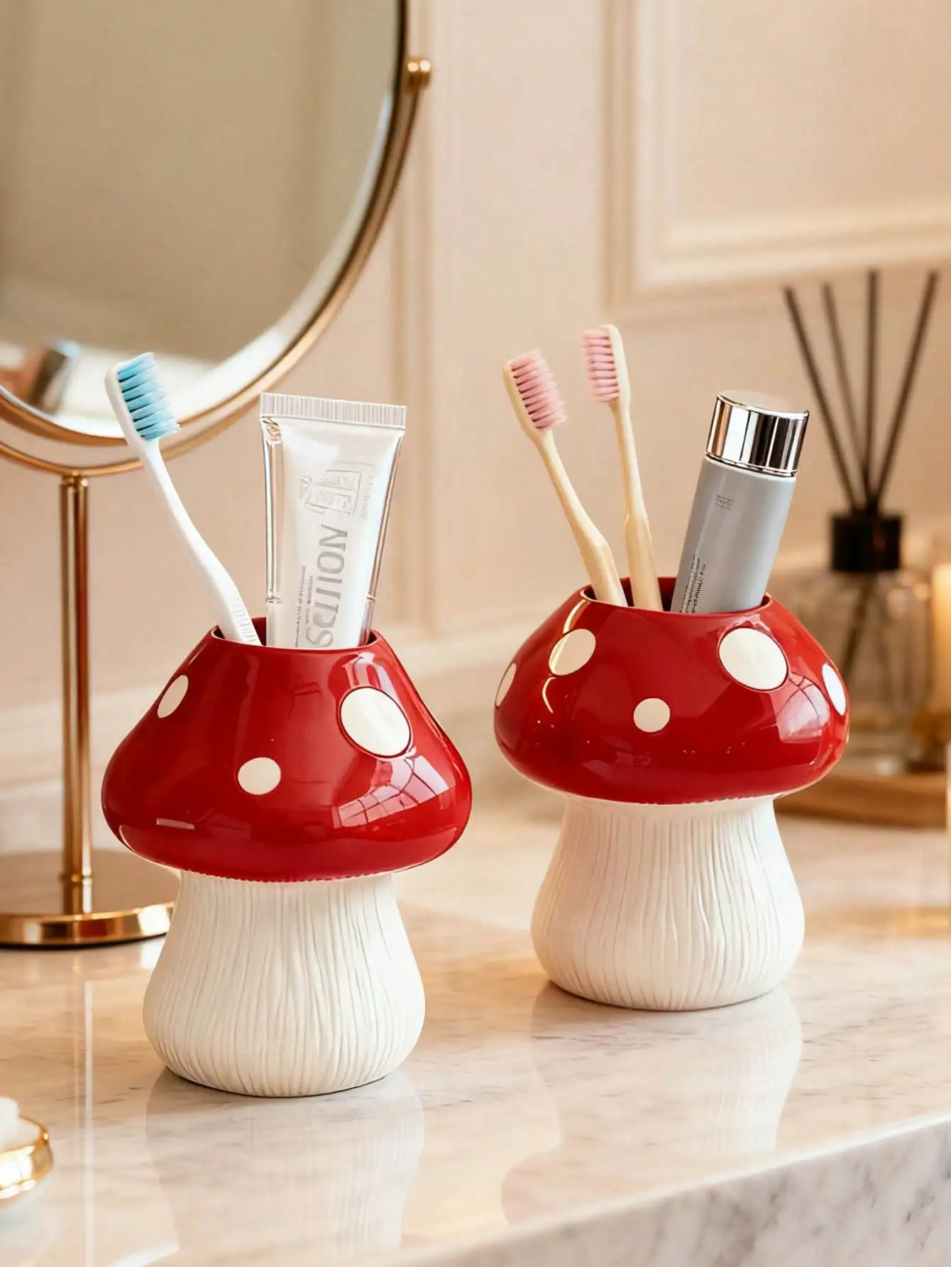 

1 шт., держатель для зубных щеток из смолы в скандинавском стиле, органайзер для столешницы в ванной комнате