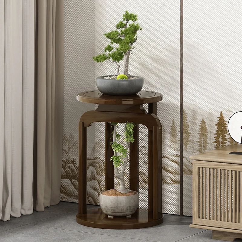 حامل نبات الخيزران داخلي على الطراز الصيني حامل وعاء الزهور لغرفة المعيشة منظم حديقة عمودي حامل زهور متعدد الطبقات