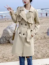 Long Women's Trench Coat with Sashes #6