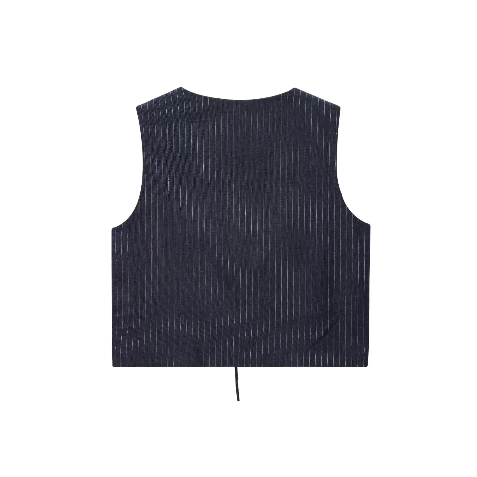 BSAY chaleco pantalones de pierna ancha 2025 otoño nuevo conjunto de dos piezas chaleco con botones a rayas simple o versión de globo pantalones casuales a rayas