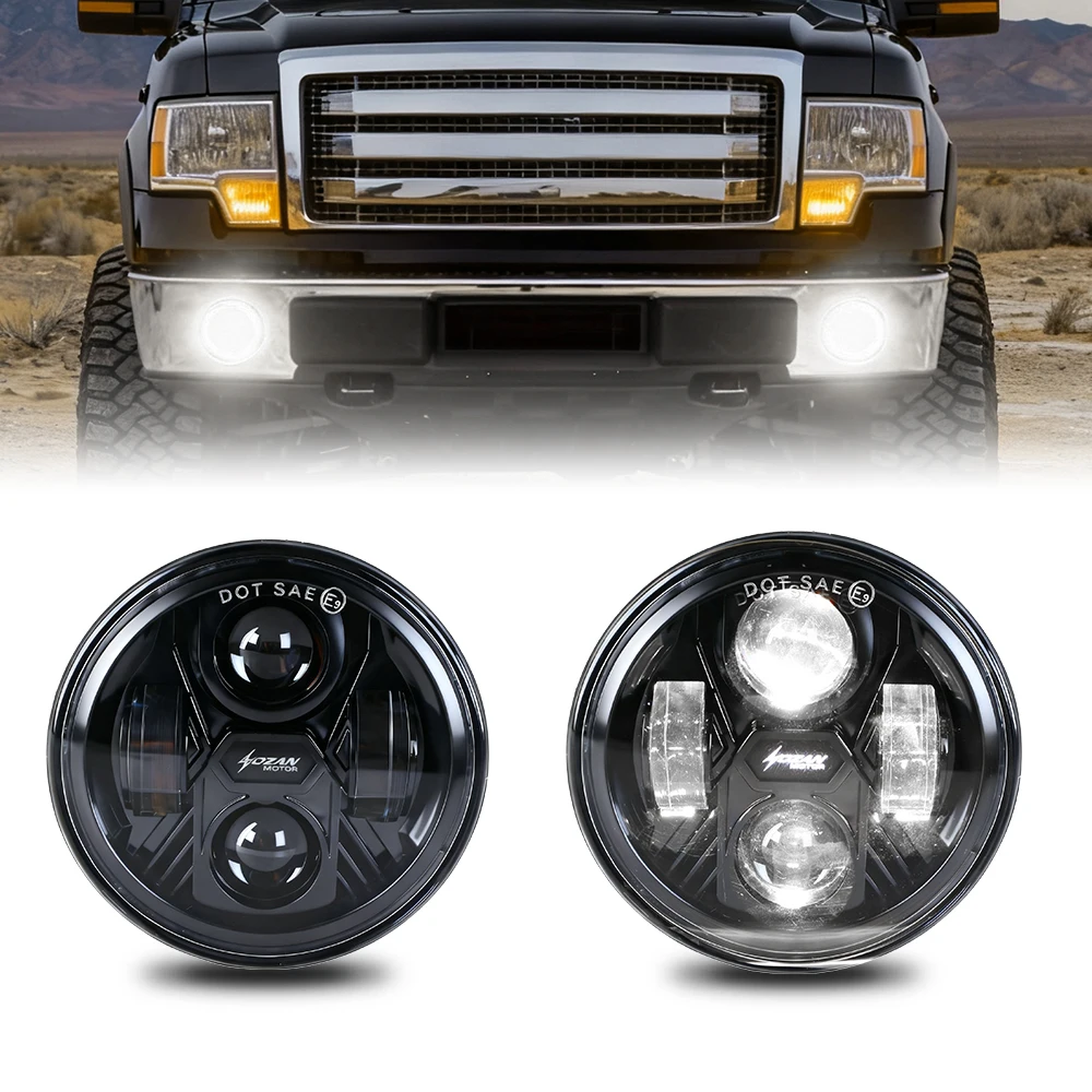 4.5 Inch LED Fog Lights for 2007-2014 Ford F150 Bumper Driving Lamps Assembly Replacement DOT SAE IP67 Waterproof (Pair)