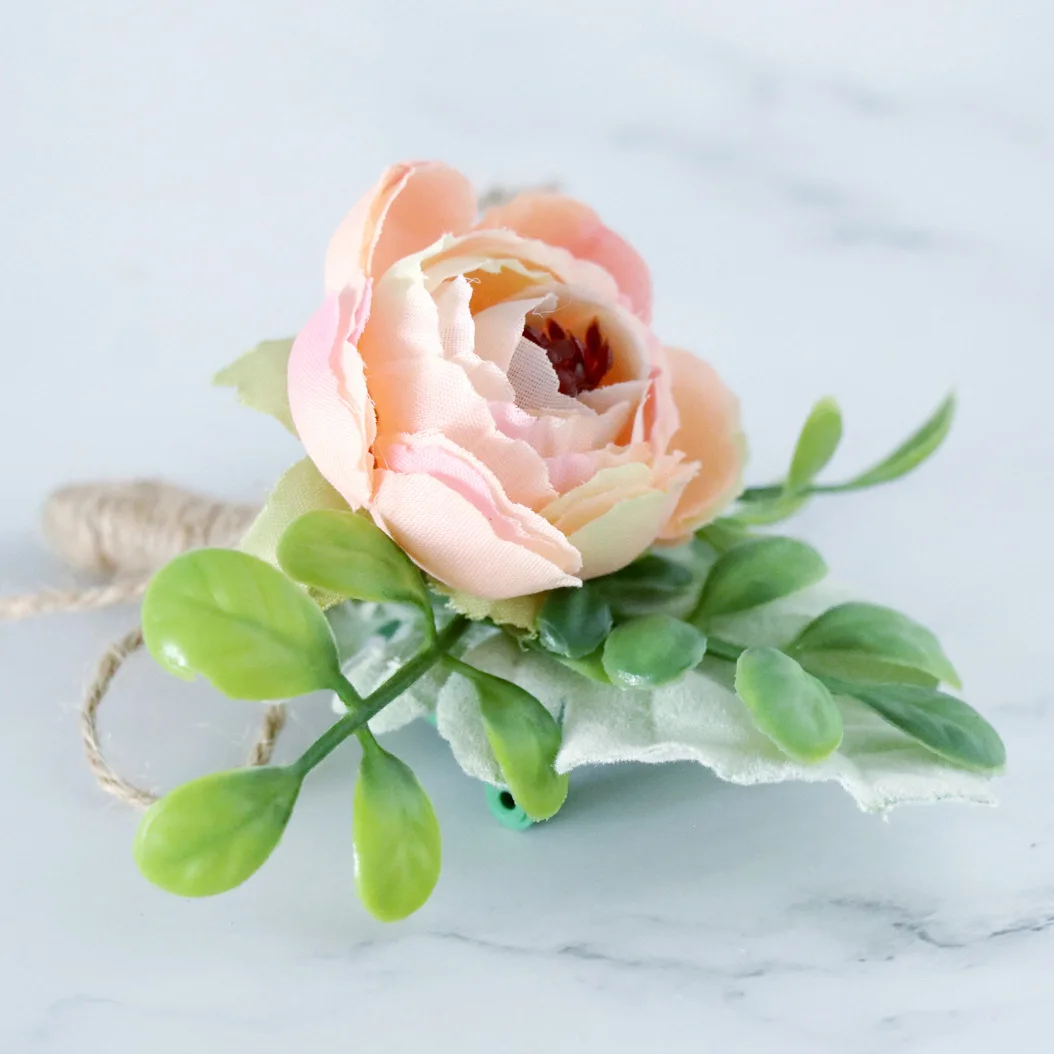 Ramillete de novia para boda, accesorios de boda, flor de muñeca, flor de imitación, flor de mano para dama de honor