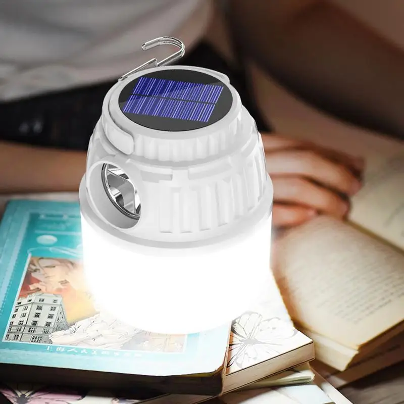 

Camping Lights Solar Powered LED Lantern Flashlight With 4 Lighting Modes High Brightness Outdoor Lighting IP65 Waterproof Solar