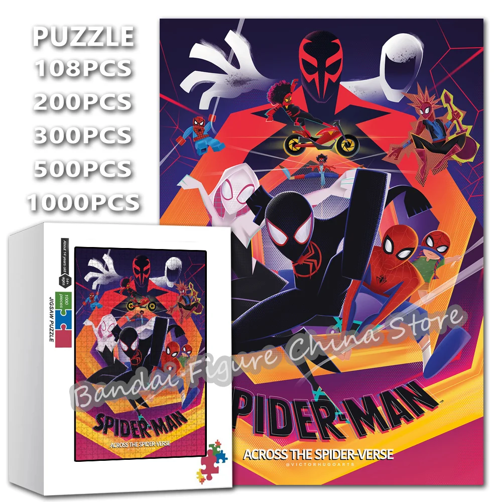 

Disney Superhero Print Puzzle 108/200/300/500/1000 Pieces Spiderman: Across the Spider-Verse Jigsaw Puzzles Decompression Toys