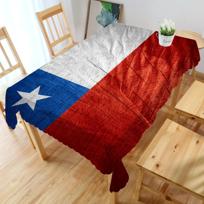 Old Grunge Chile Flag of Chile Tablecloth for Party Home Decor Rectangle Square Table Cover Cloth Waterproof Independence Gift