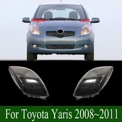 For Toyota Yaris 2008~2011 Transparent Lampshade Lamp Shade Front Headlight Shell Headlight Cover Lens Plexiglass