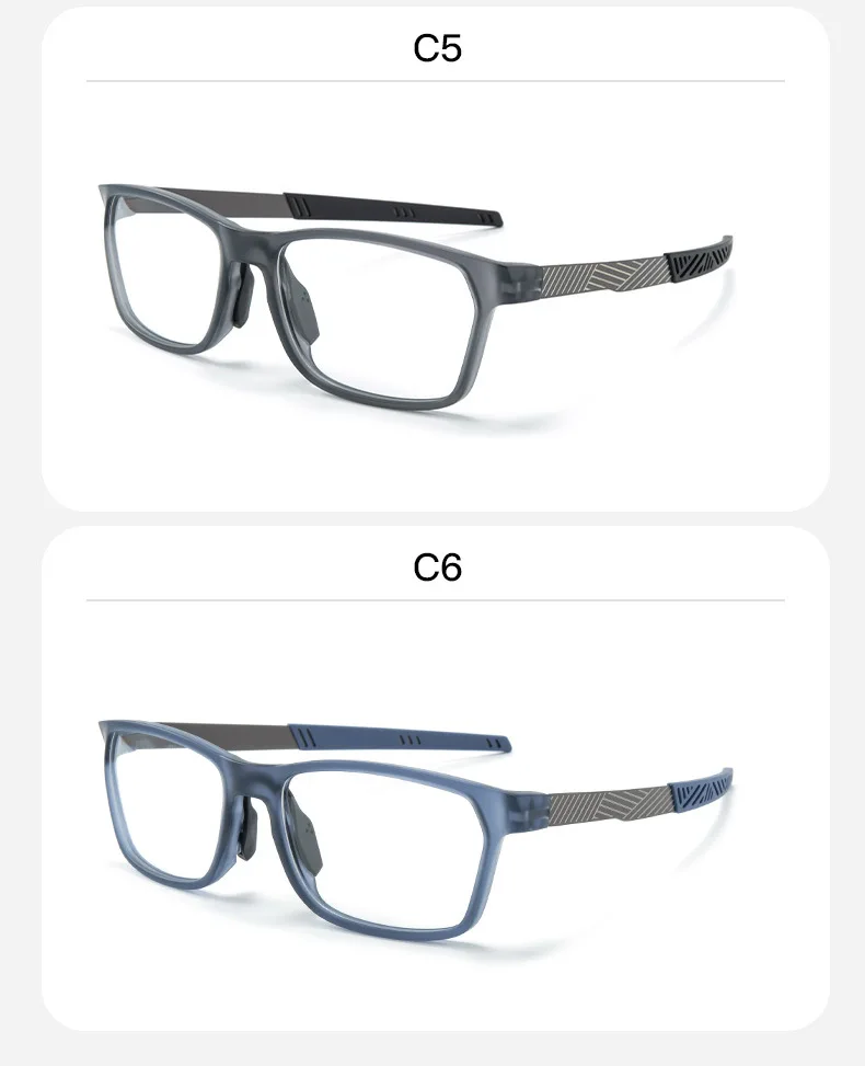 YIMARUILI Mode Sport Brille Männer und Frauen Radfahren Basketball TR90 Legierung Quadratische Optische Brillen Rahmen 8086 – Detail 9