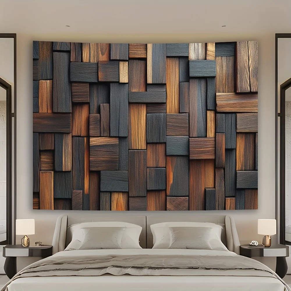 أنماط تجريدية، مع كتل خشبية سوداء مثبتة بخطوط أفقية وعمودية، يخدم كديكورات خلفية #4