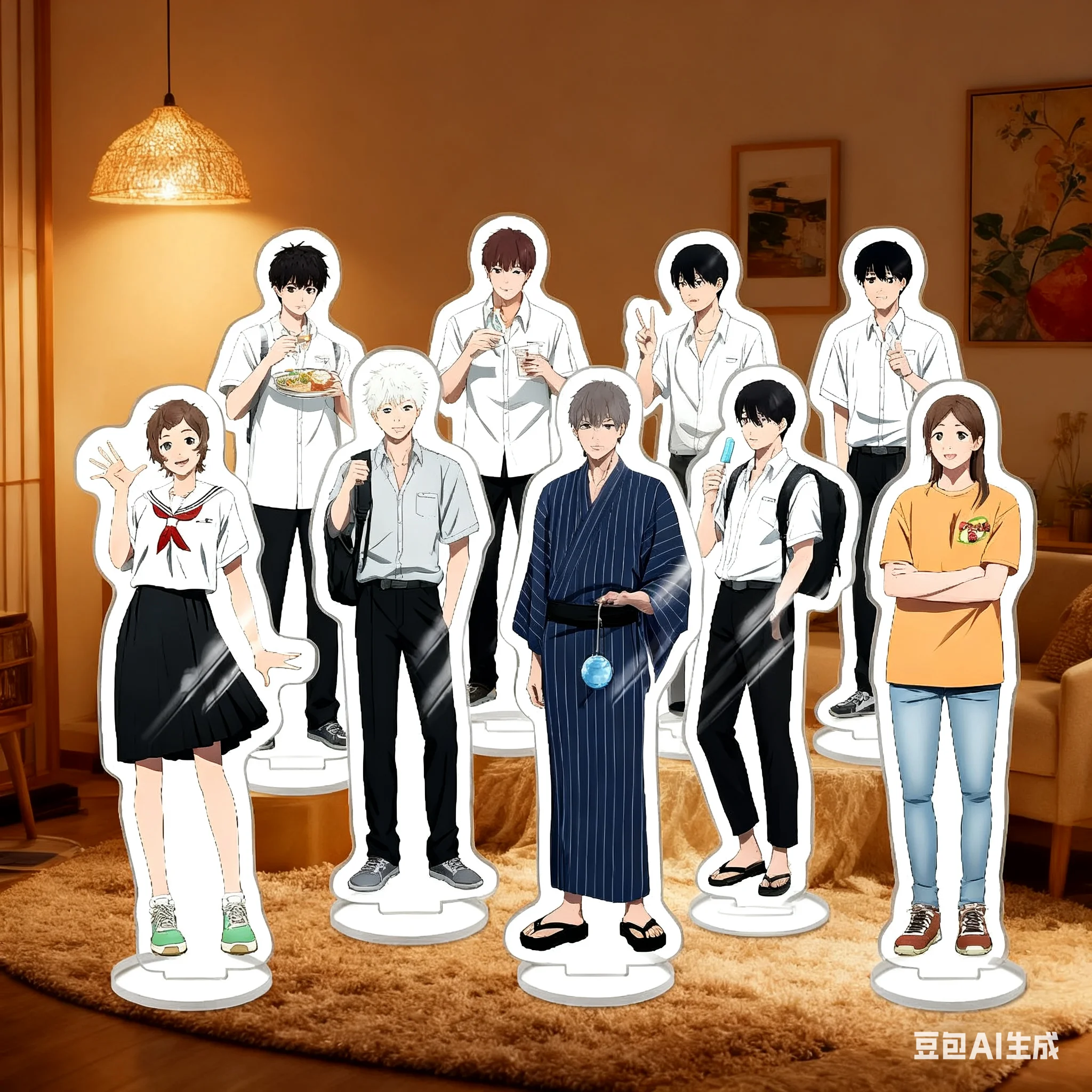 

HOT Anime Cartoon Acrylic Stand BLAccessories The Summer Hikaru Died Model HD Figure Plate Decoration Originality Desk Display