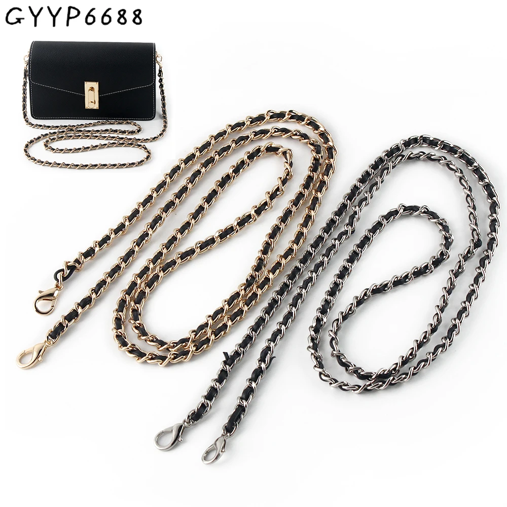 1/3/5PCS 7mm Length:120cm Genuine Leather Metal Bag Strap Purse Chain Lobster Clasps For Handbag Shoulder Crossbody Accessories