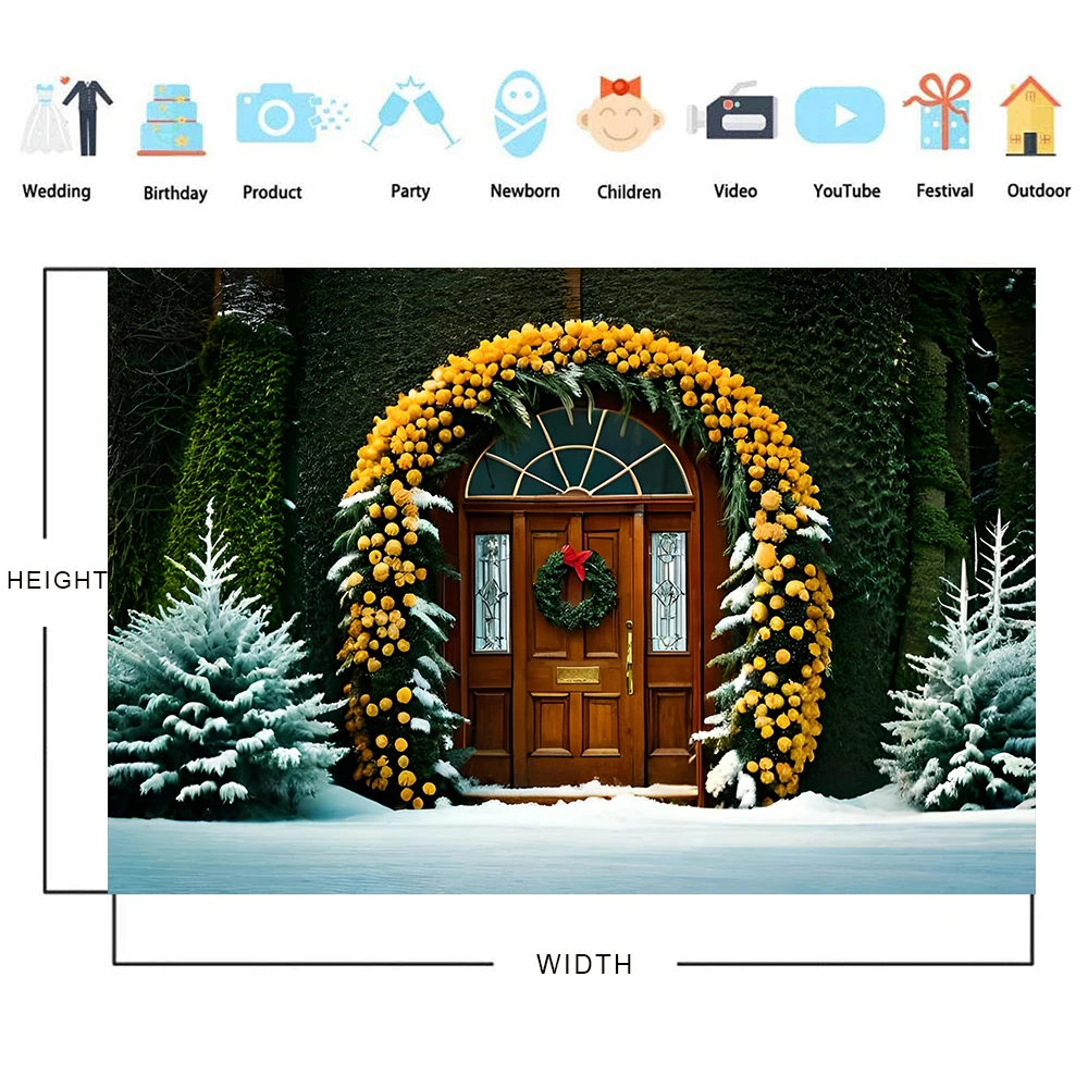 Bonvvie Christmas Backdrop Xmas Tree Fireplace Window Gifts Family Portrait Photography Background Props Decor for Photo Studio