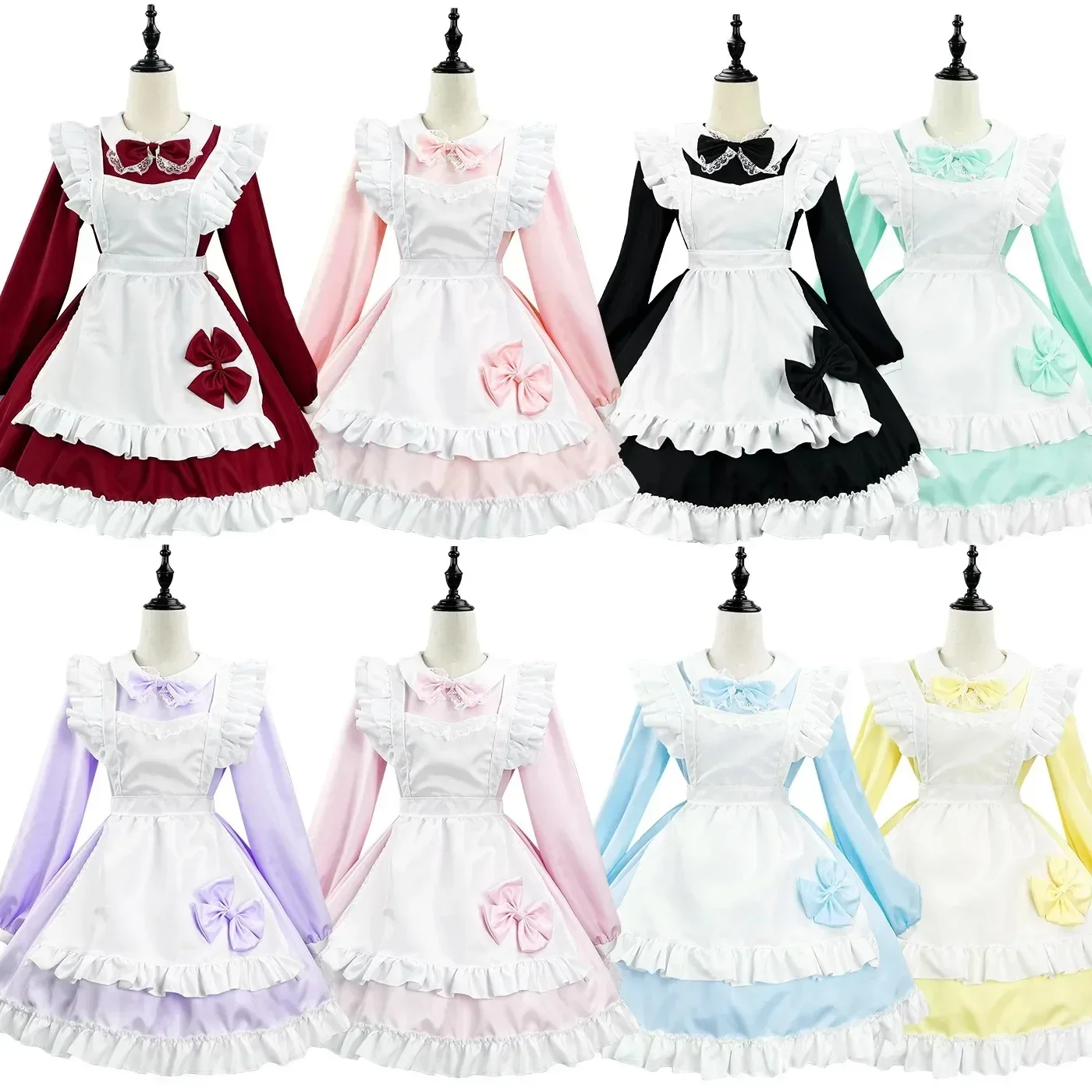 

CosplayLolita Skirt Maid Cosplay Costume Cute Sexy Long Sleeve Dress Halloween Costume Anime Clothes with Apron Skirt Mascot S-5