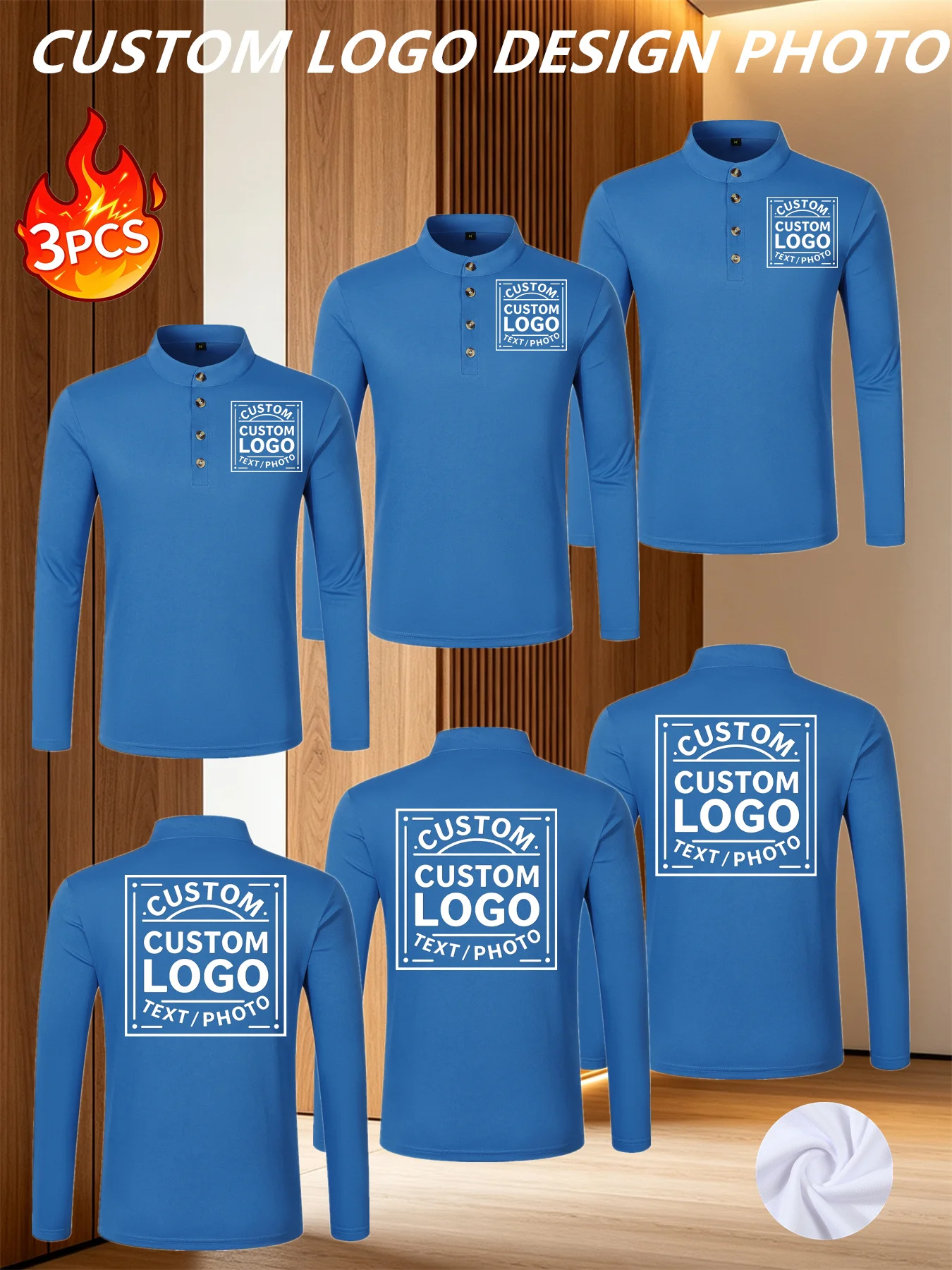 Custom 3pcs Lapel Polo Custom Logo Business Men And Women Short Sleeve Polo Company Brand Quality Tops Print Design